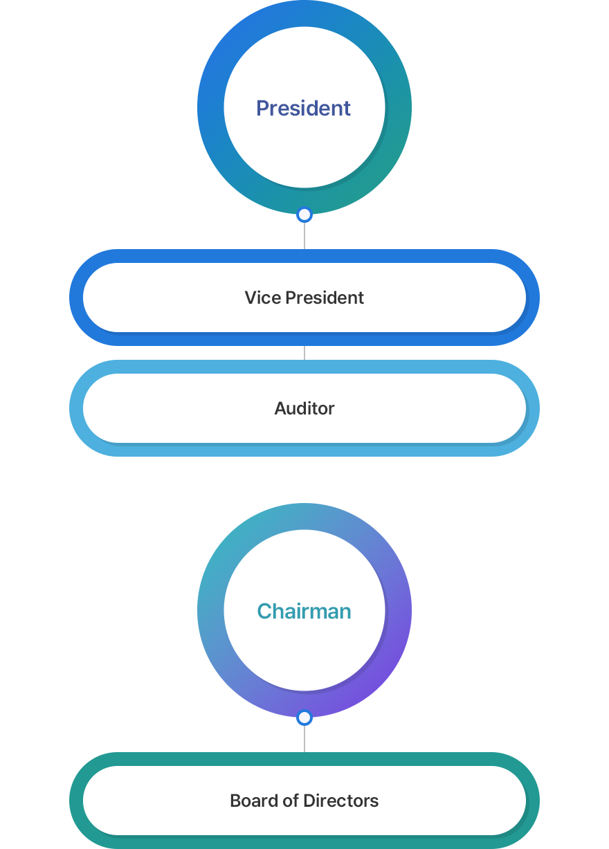 President / Vice President / Auditor / Chairman, Board of Directors / Executive Directors